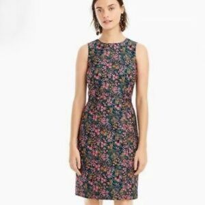 Jcrew new with tags Navy Floral pattern tapestry lined sheath dress size 6
